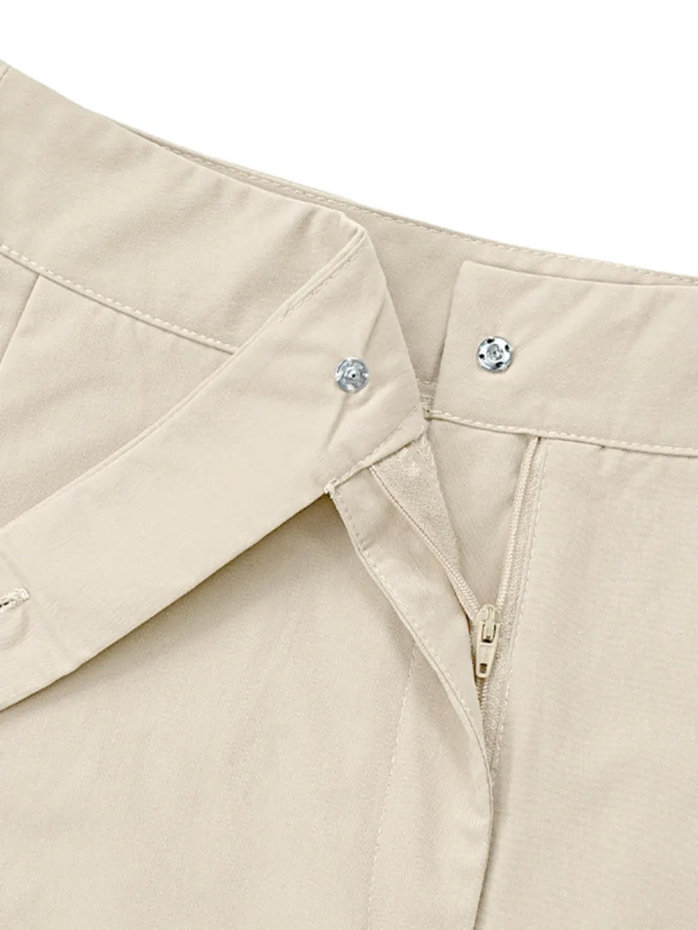 High Waist Wide Leg Pants in Beige
