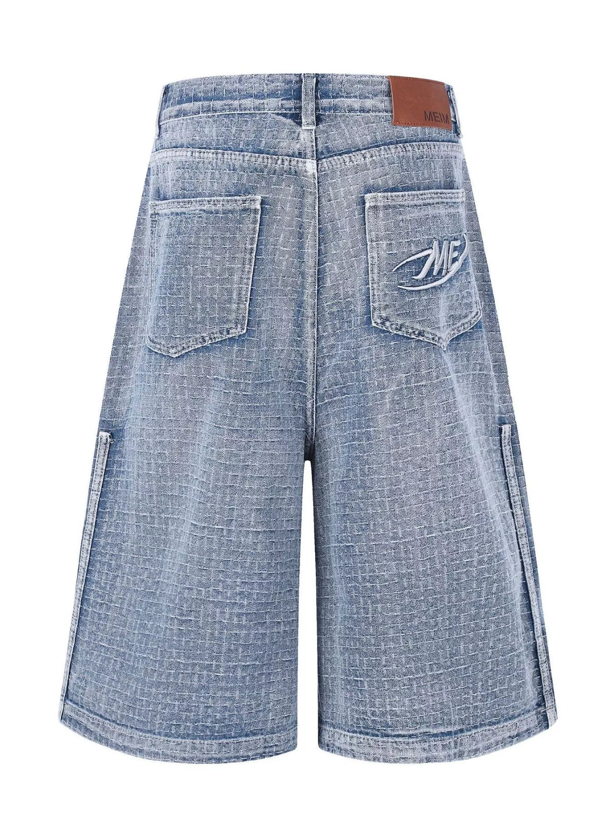 Washed Wide-Leg Denim Capris in Blue by TrendMaster
