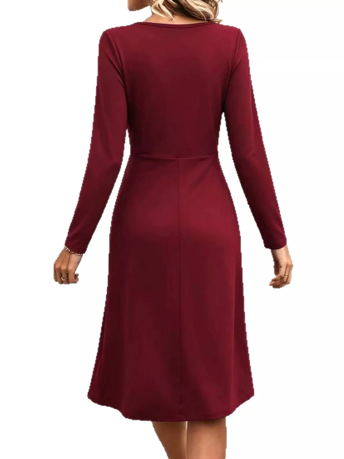 Crisscross Ruched Front Midi Dress