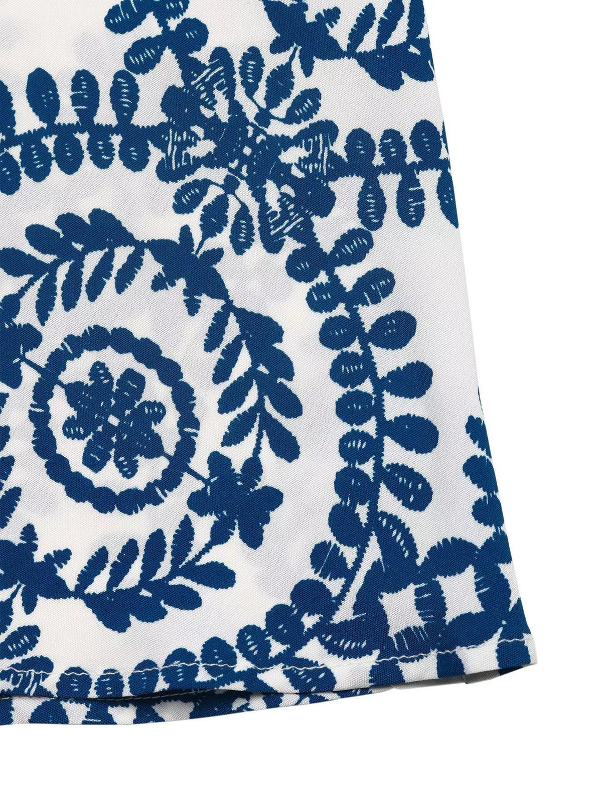 Printed Tie Halter Neck Maxi Dress in Blue