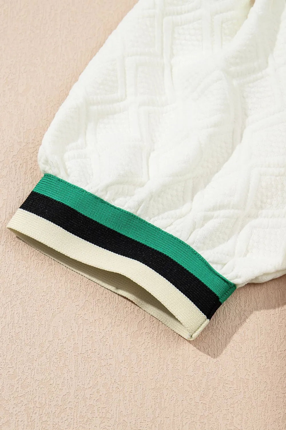 Striped Collared Zip-Up Textured Dress