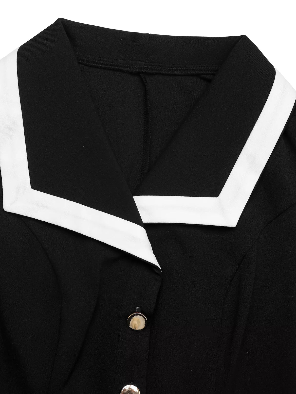 Sleeveless Button-Front Dress in Black