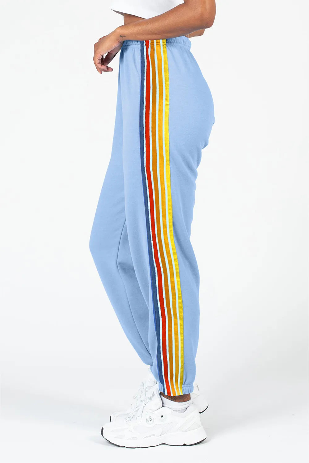 Contrast-Striped Elastic-Waist Active Pants