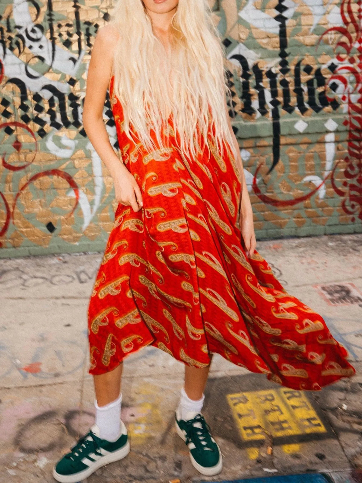 Printed Halter Neck Maxi Dress by Mystique Q