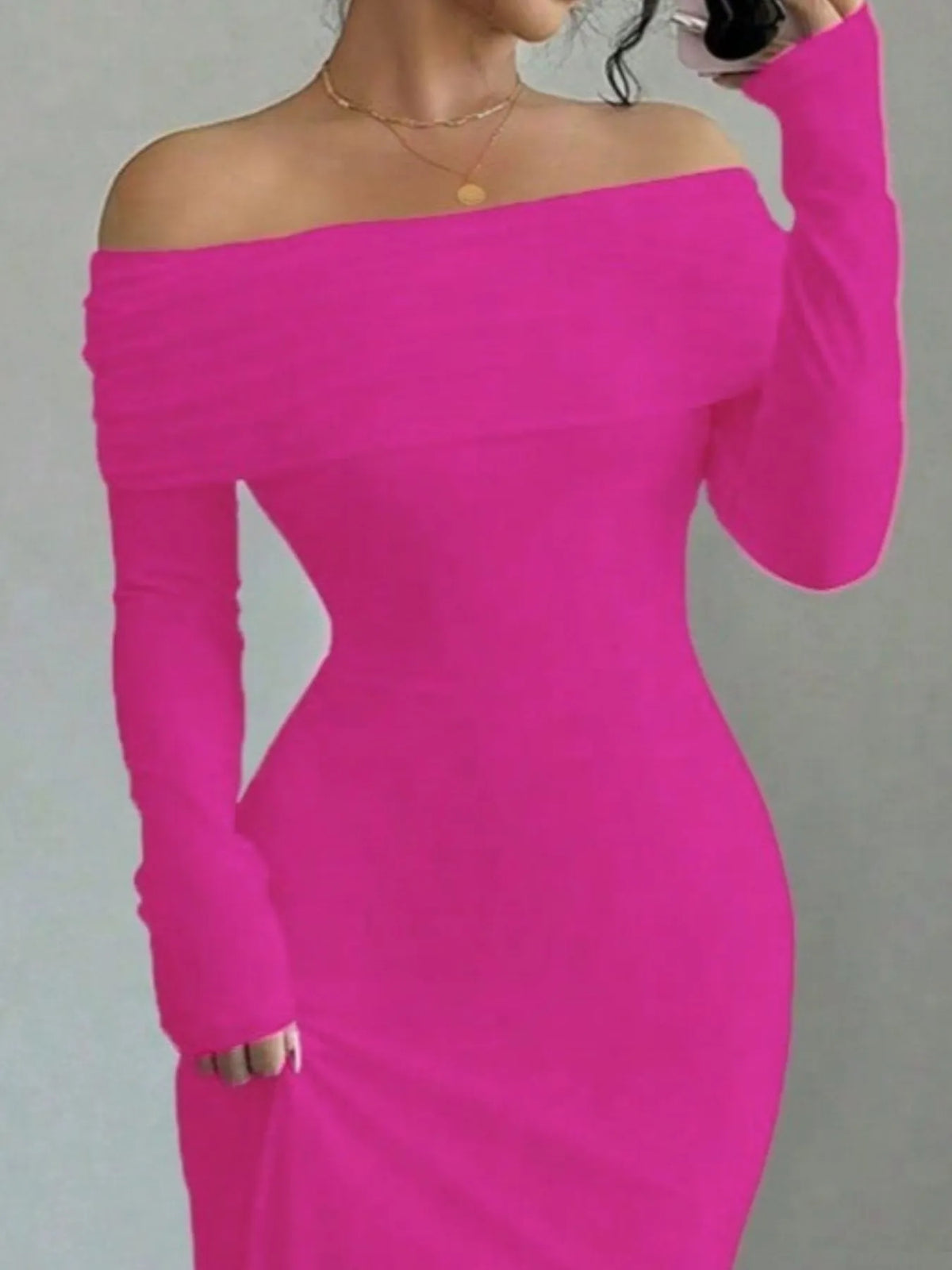 Off-Shoulder Backless Bodycon Maxi Dress