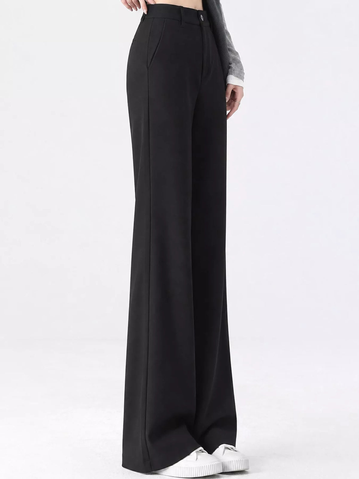 High-Waisted Straight-Leg Pants, Plus Size