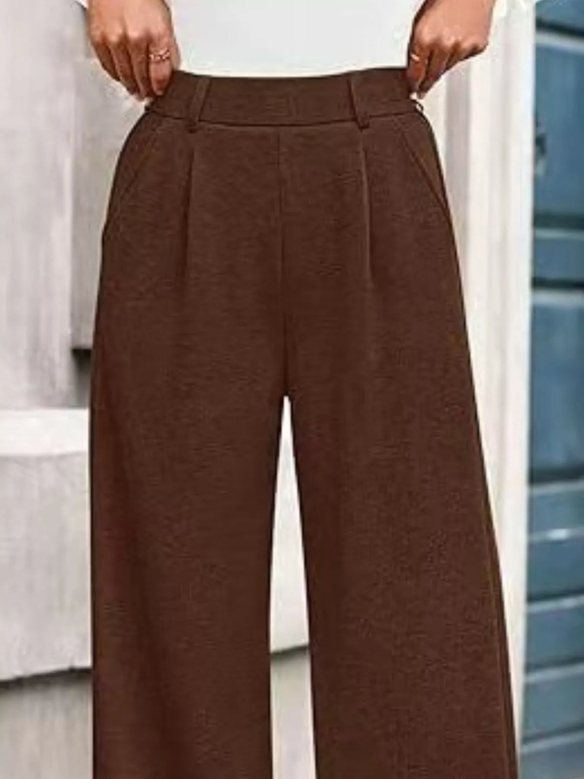 Slightly Stretchy Wide Leg Pants