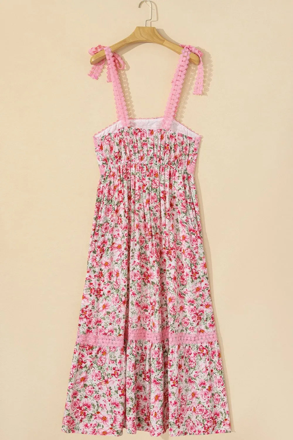Floral Lace Square-Neck Dress with Pockets