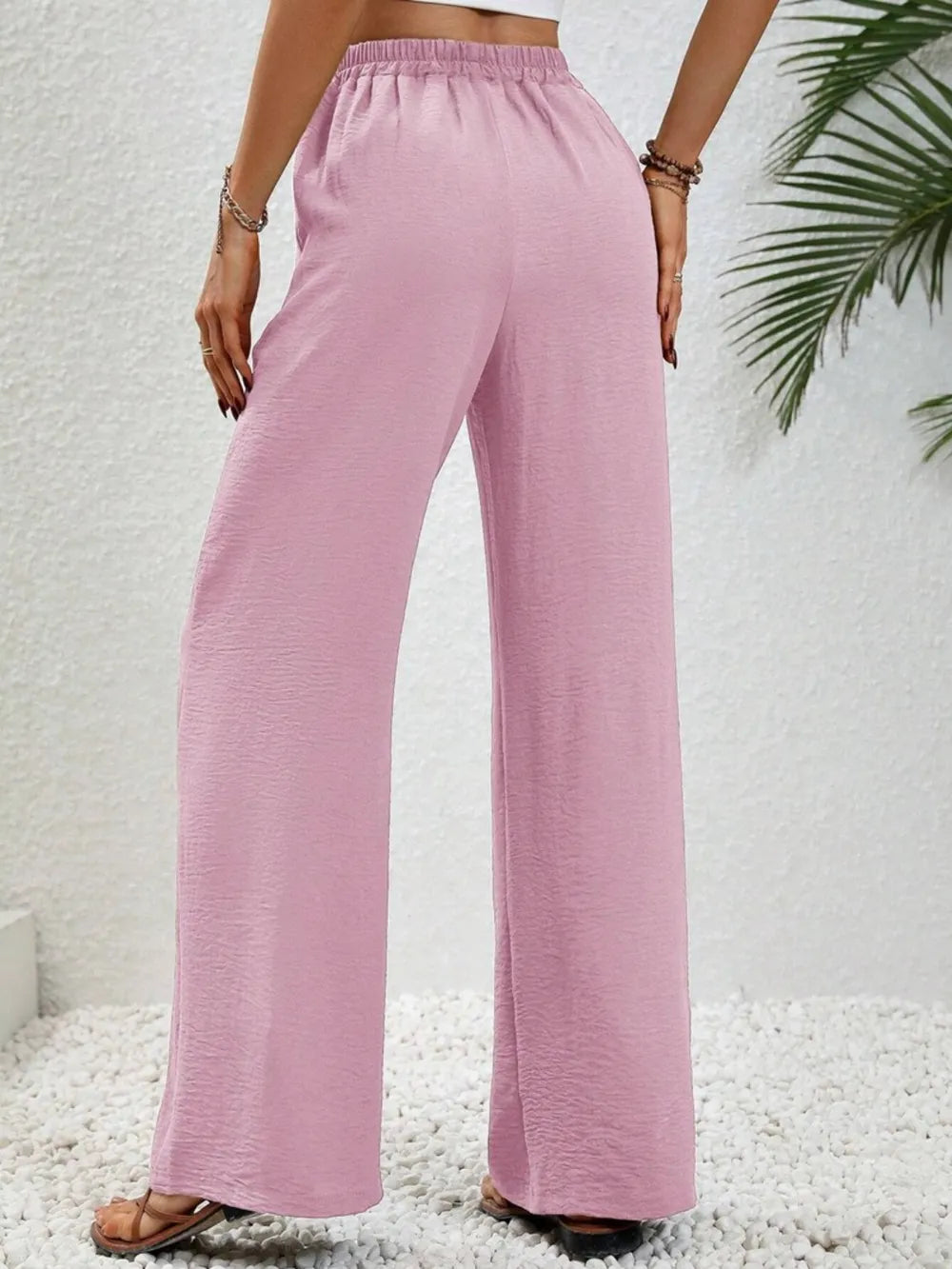 Wide-Leg Drawstring Pants