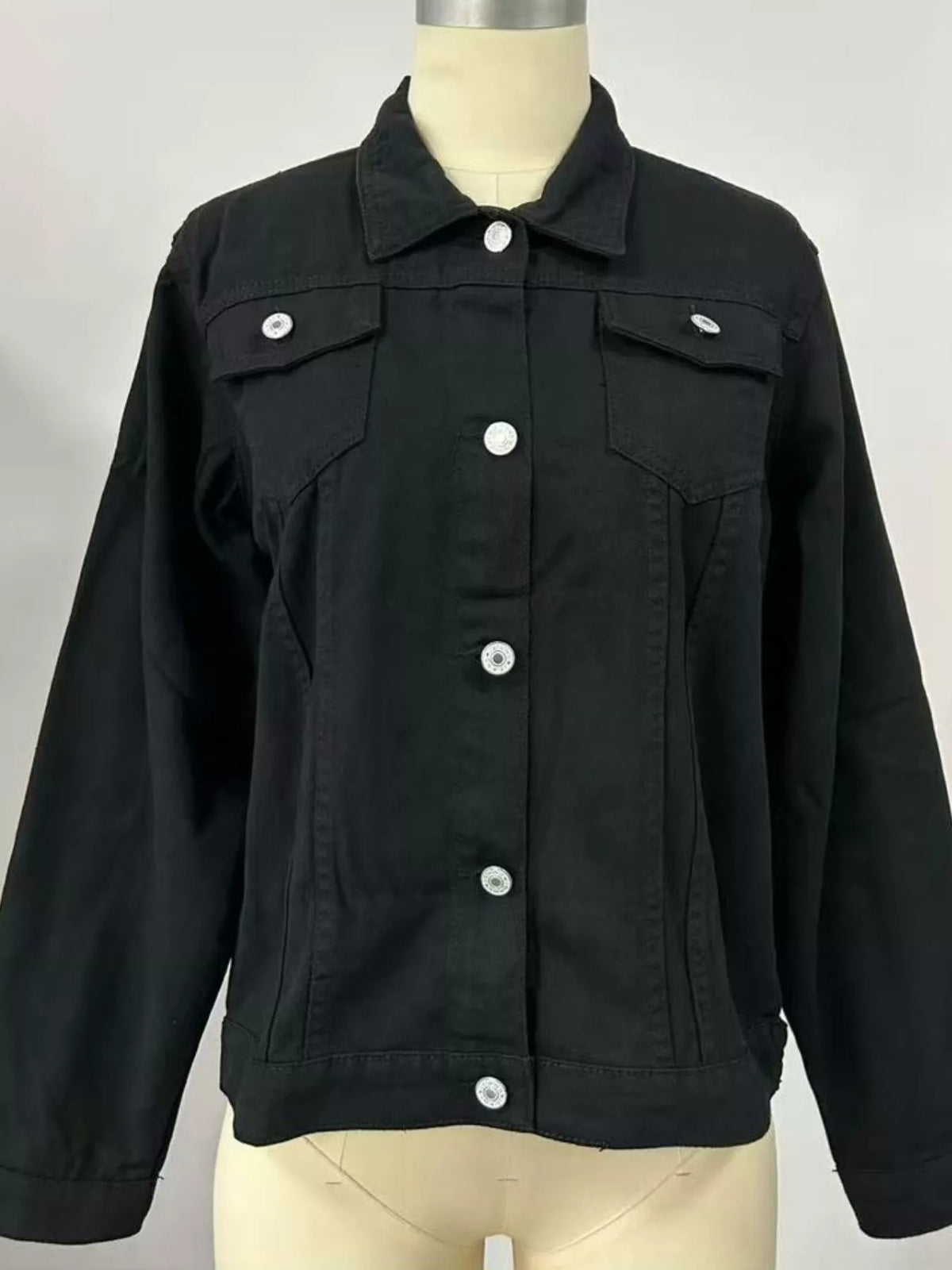 Slim-Fit Button-Up Denim Jacket by Dreamy Drapes