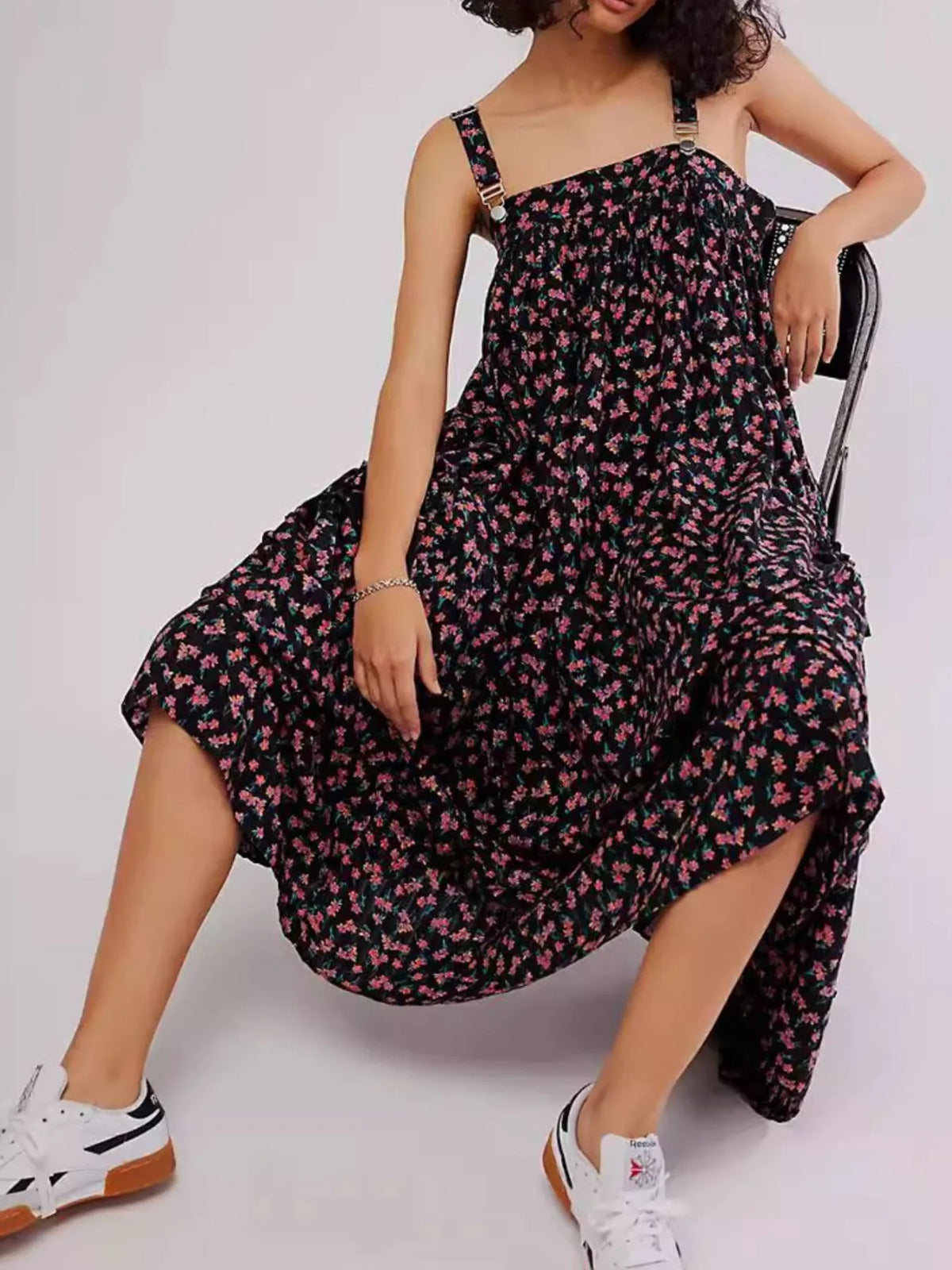 Floral Square-Neck Summer Dress