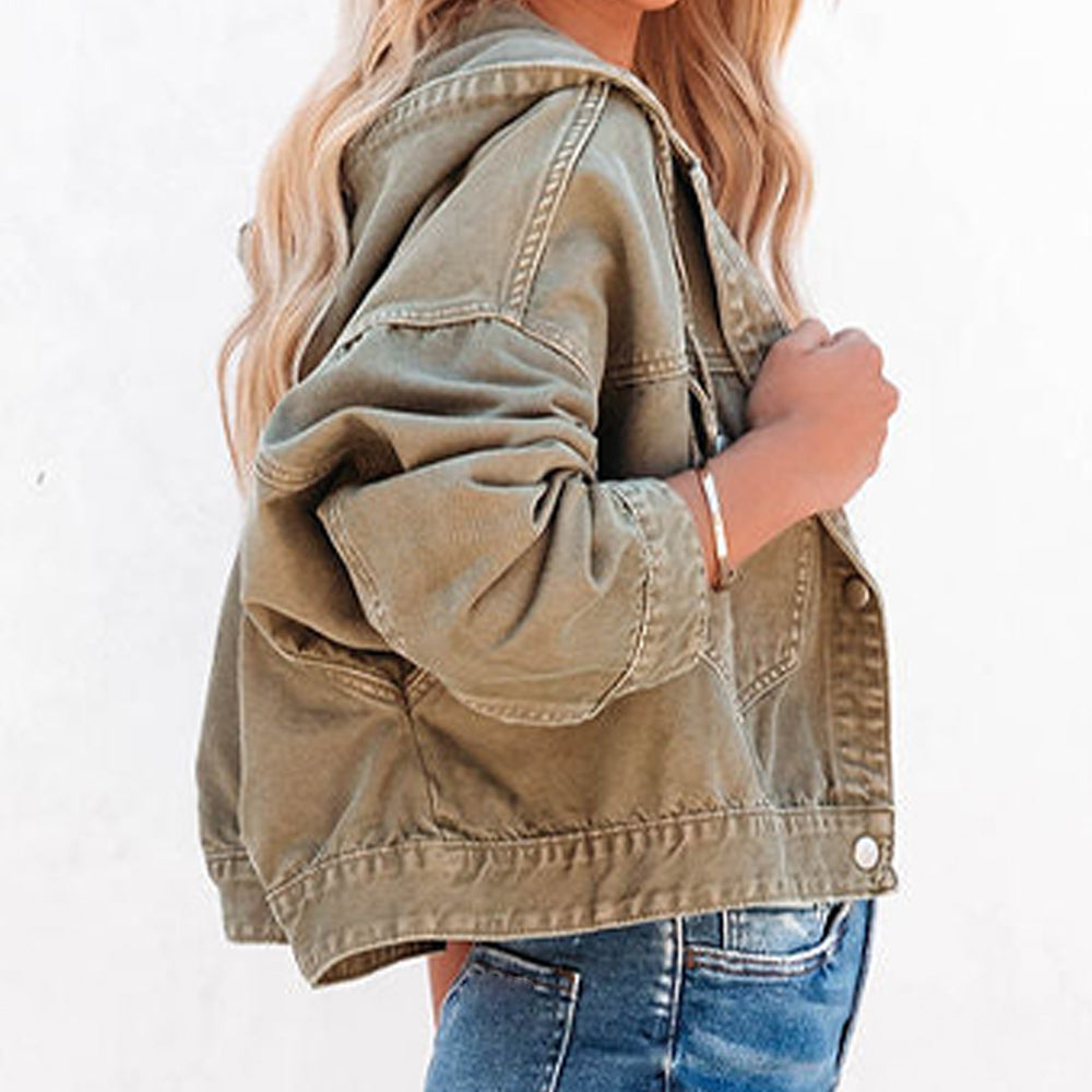 Hooded Dropped-Shoulder Denim Jacket by Y.Y@Denim