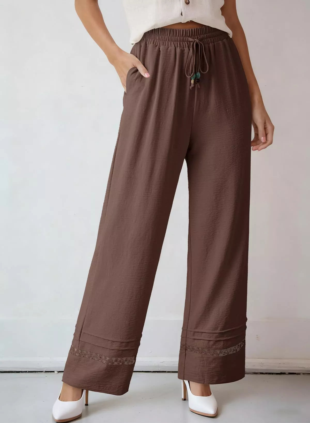Tie-Waist Wide-Leg Pants