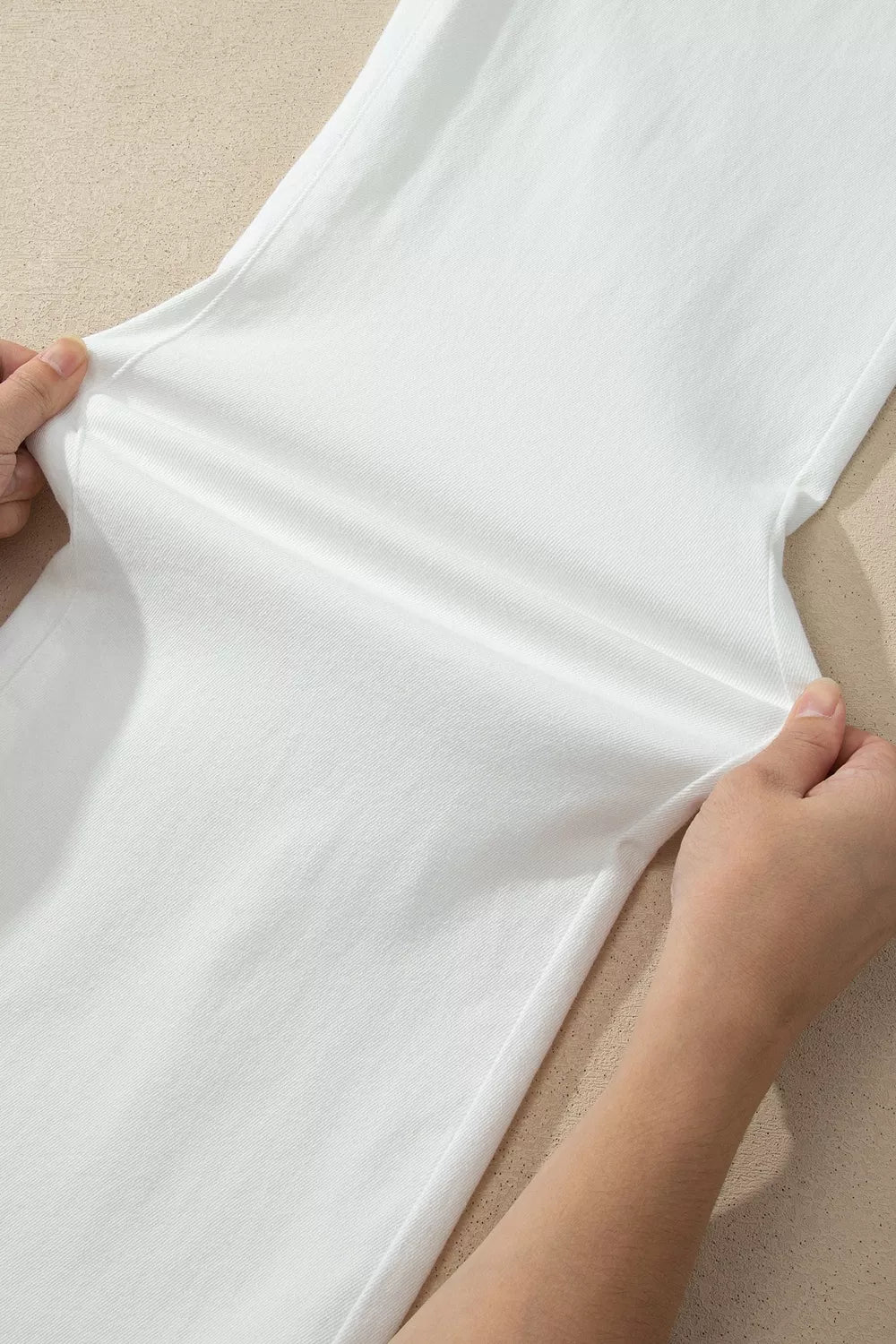2-Button High-Waist Wide-Leg Jeans in White