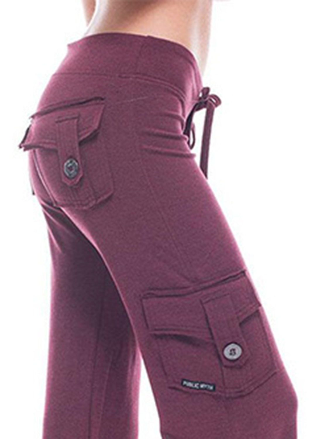 Mid-Waist Drawstring Pants with Pockets