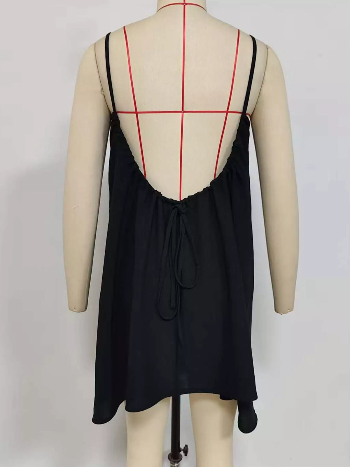 Backless Spaghetti Strap A-Line Mini Dress