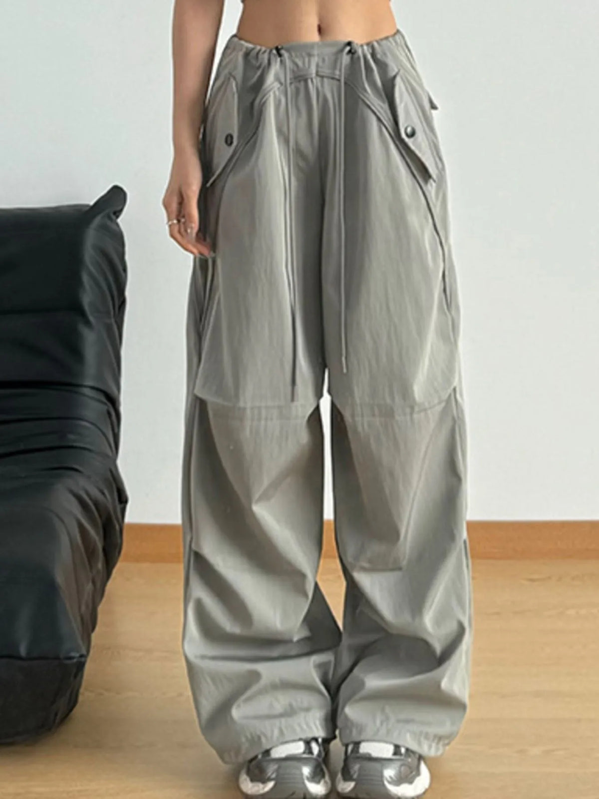 Drawstring Wide Leg Pants