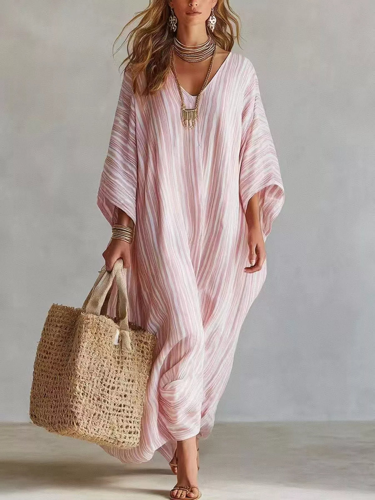 Oversized Striped Maxi Dress