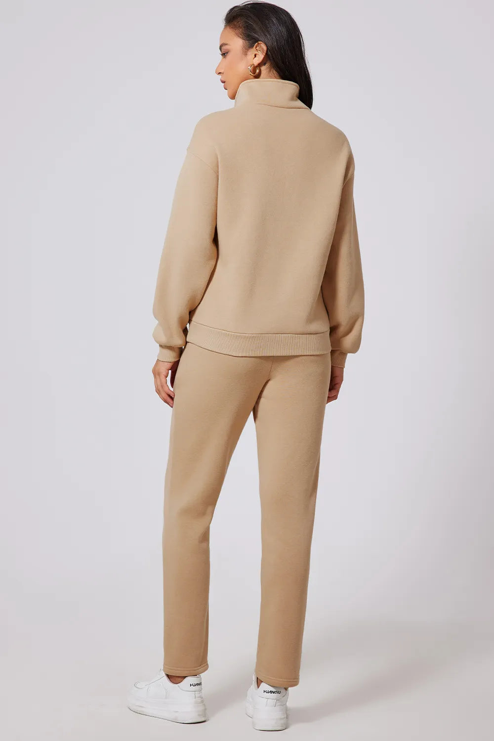 Half Snap Turtleneck Active Set in Dust Storm