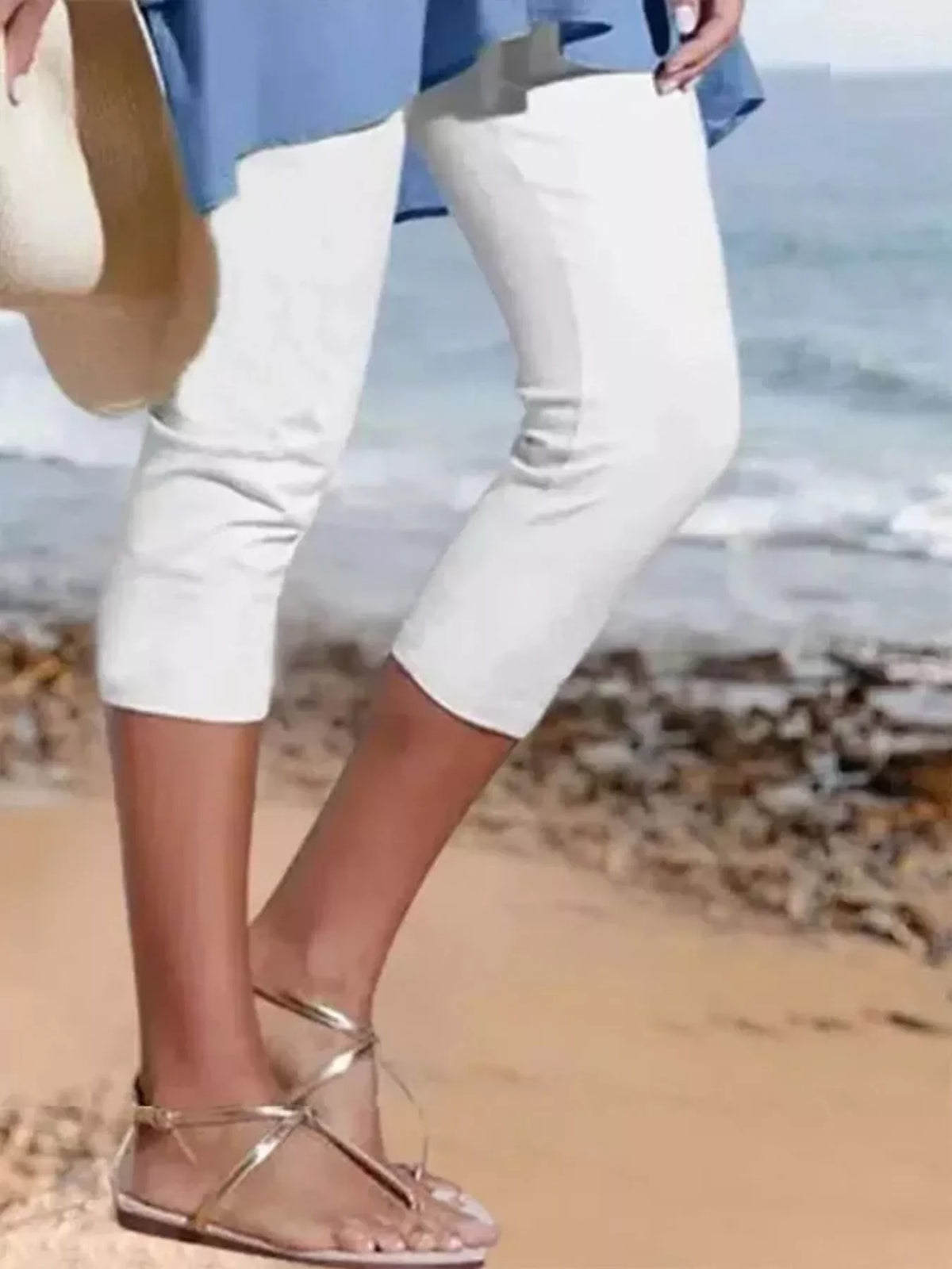 Plus Size Cropped Casual Leggings