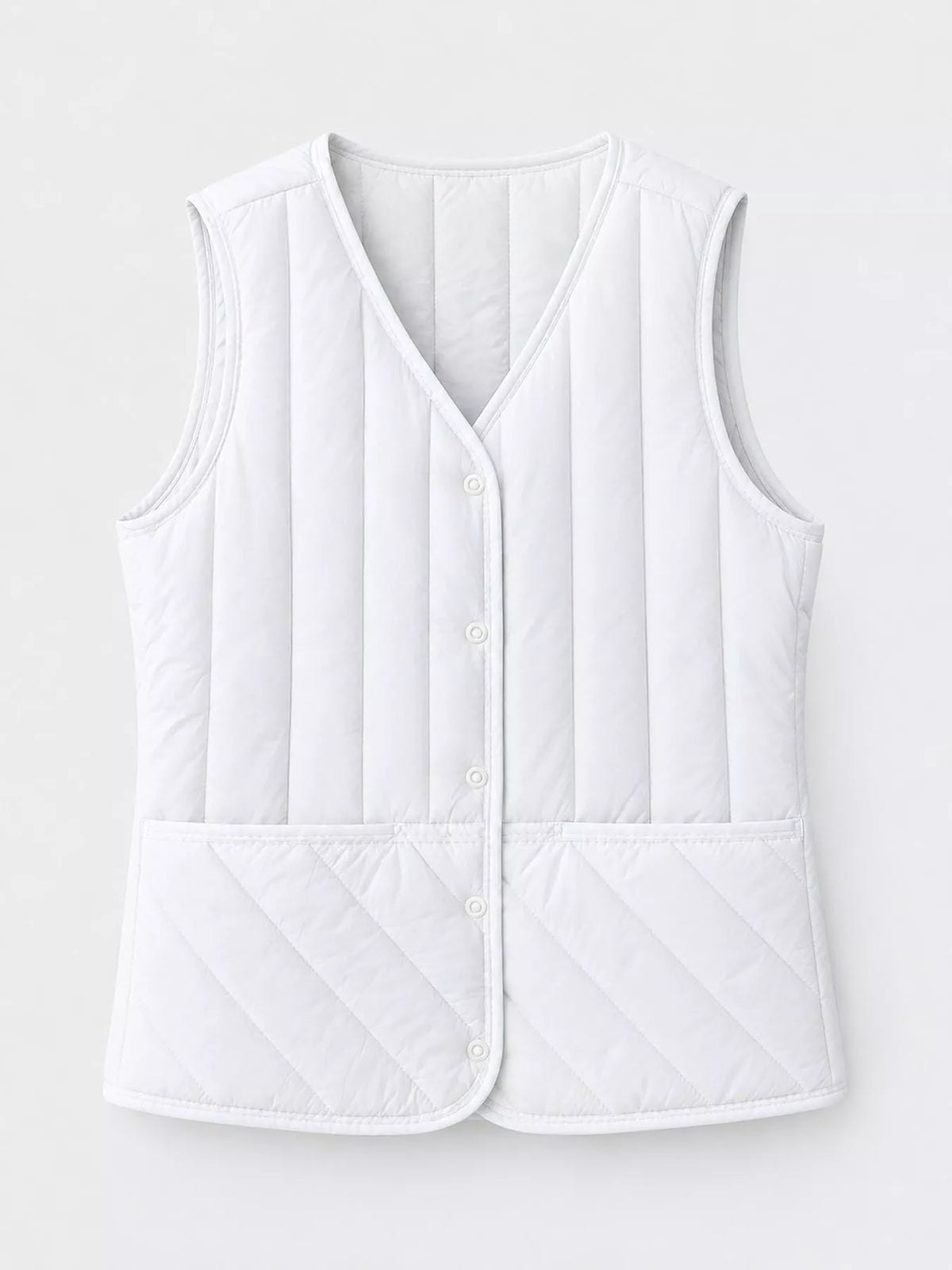 Quilted Button-Up Vest Coat