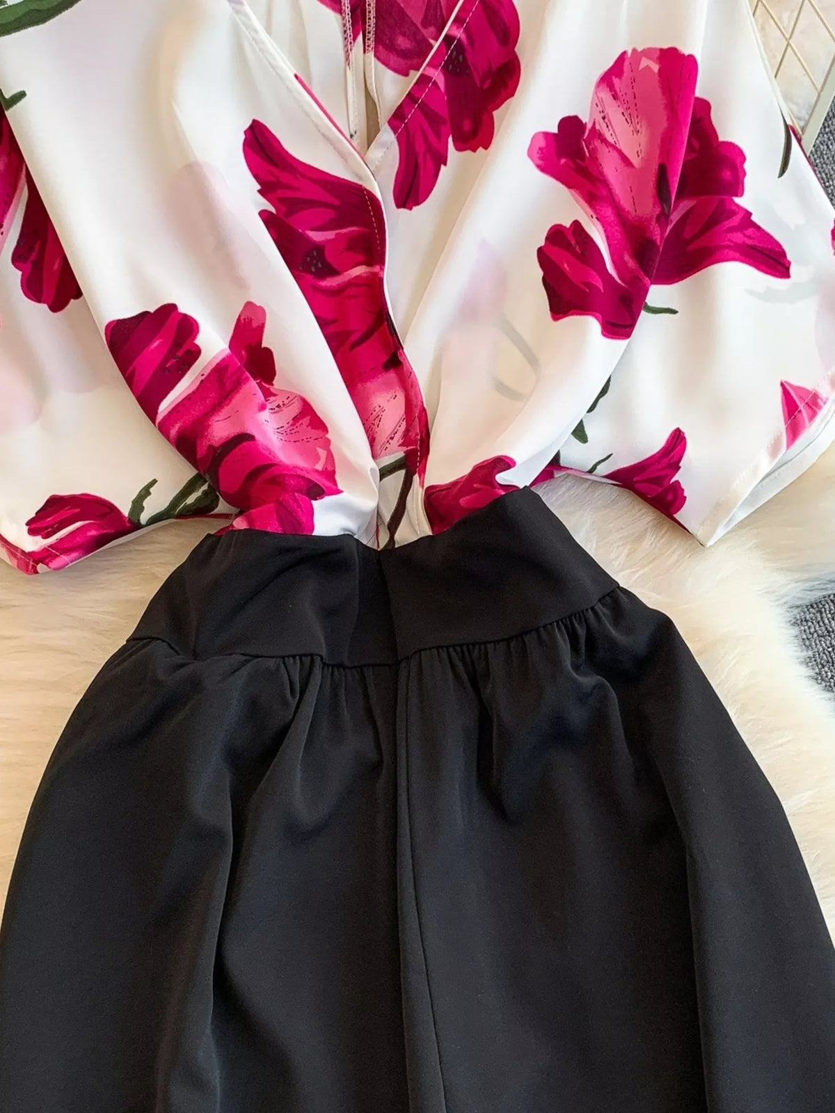 Printed Wide Leg Pocket Jumpsuit