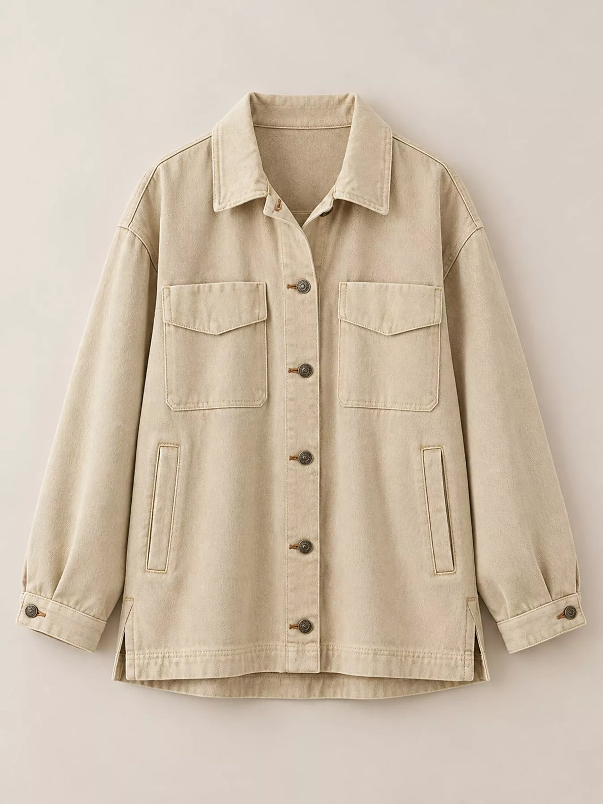 Button-Up Long Sleeve Denim Jacket