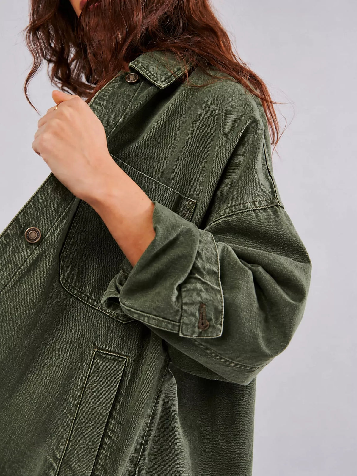 Button-Up Long Sleeve Denim Jacket