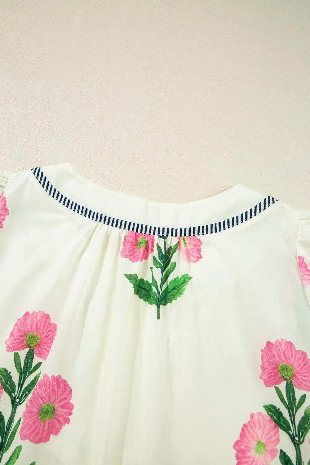 Floral Flutter Sleeve Mini Dress in Cream