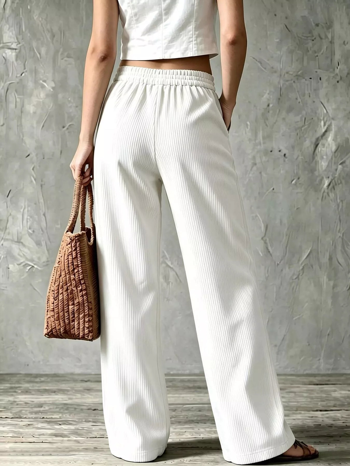 Wide-Leg Corduroy Pants