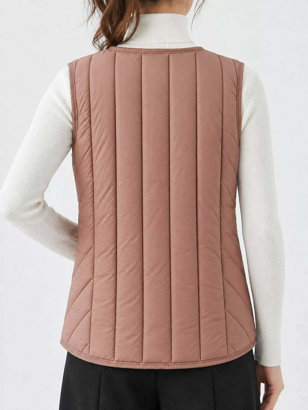 Quilted Button-Up Vest Coat