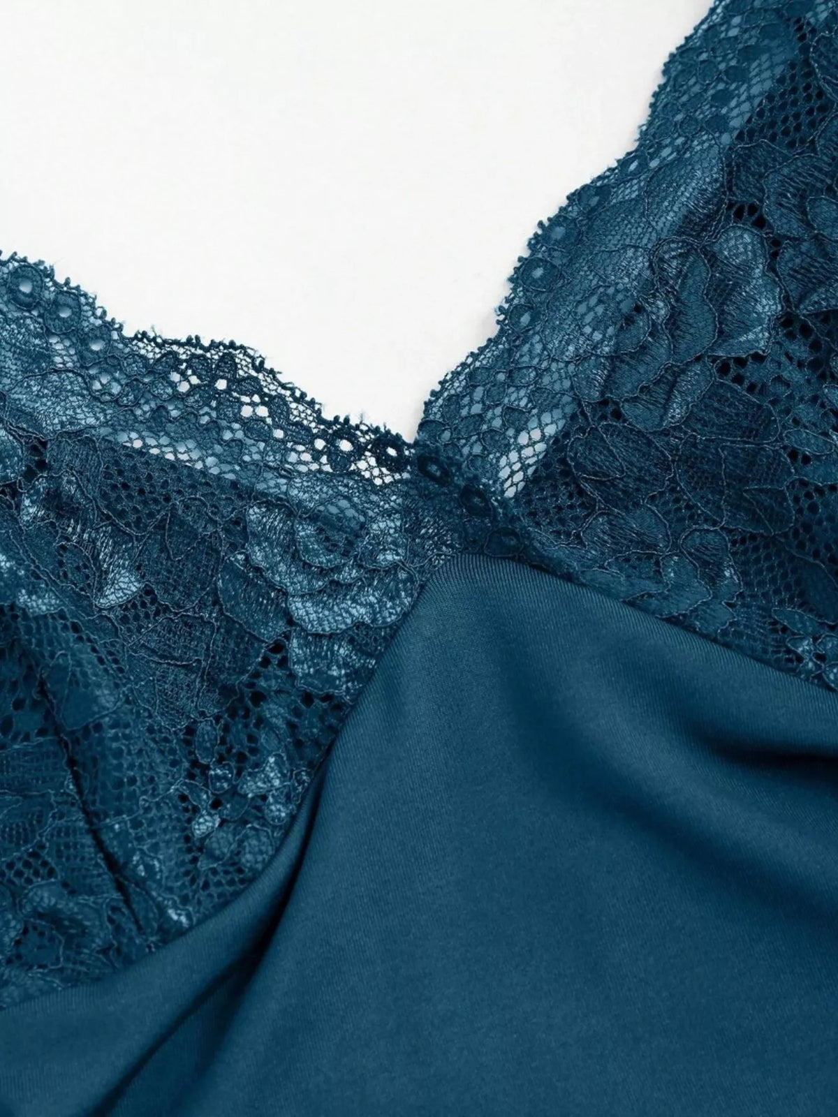 Lace Trim Ruched Mermaid Dress by Elegant Elements