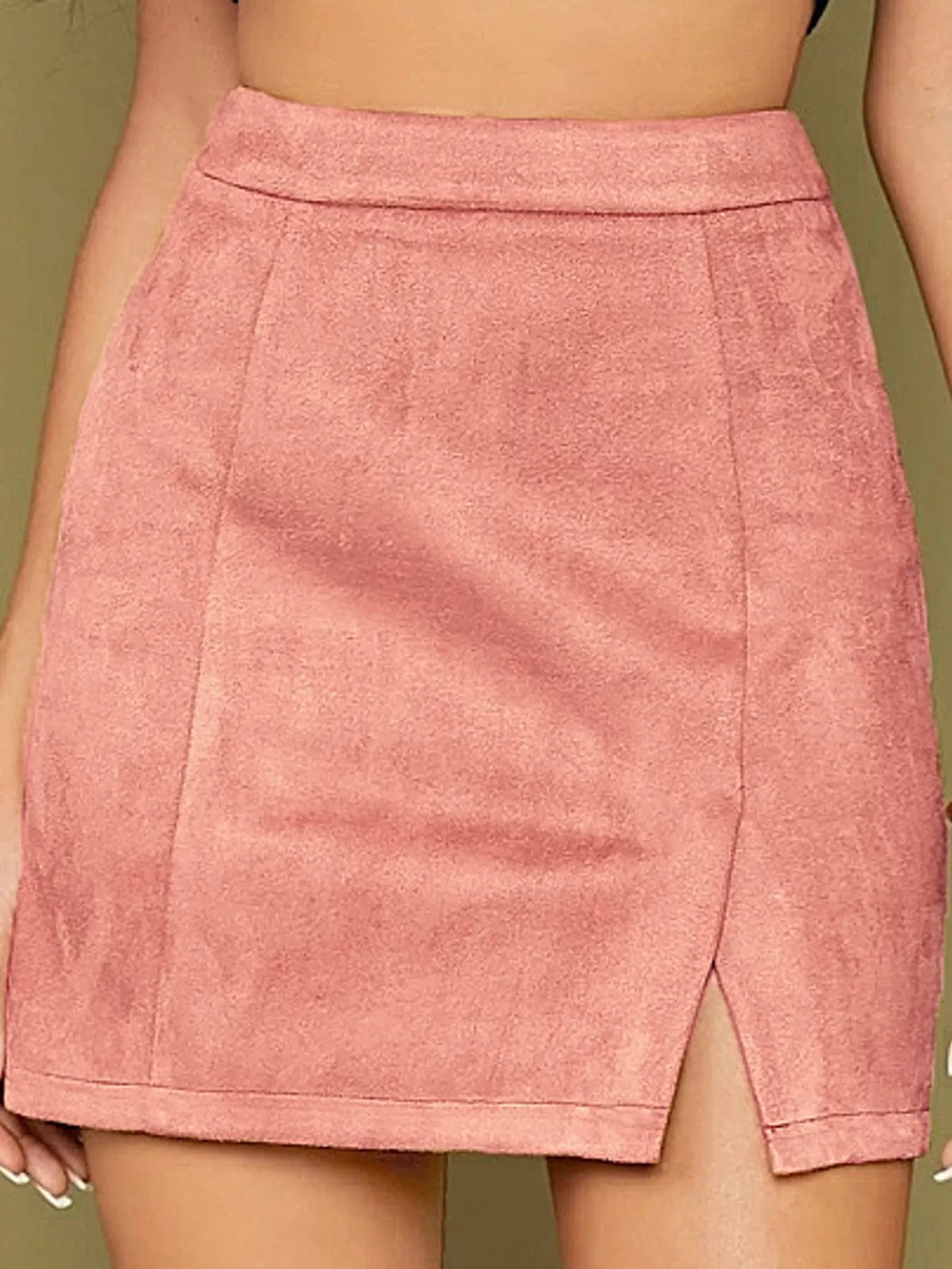 High-Waisted Slit Skirt