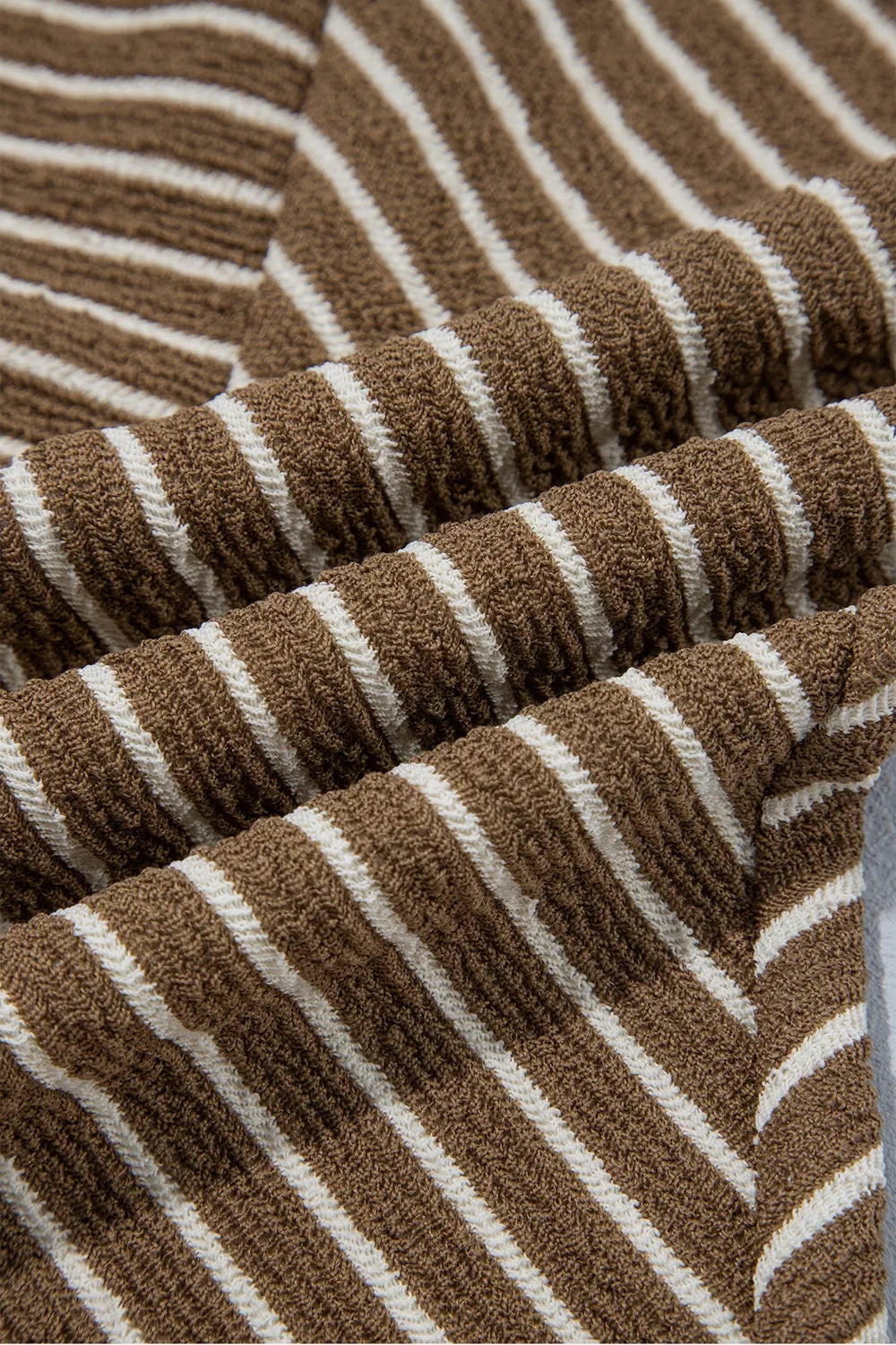 Stripe Patchwork Wide Leg Pants in Brown