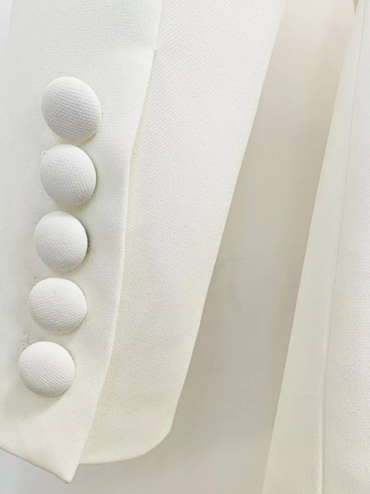 One-Button Blazer and Flared Pants Set in White