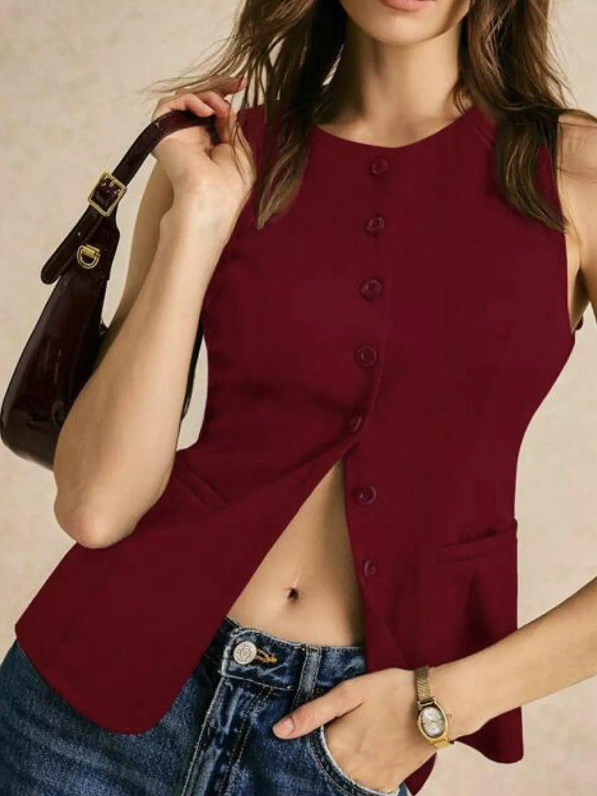 Button-Down Vest Coat