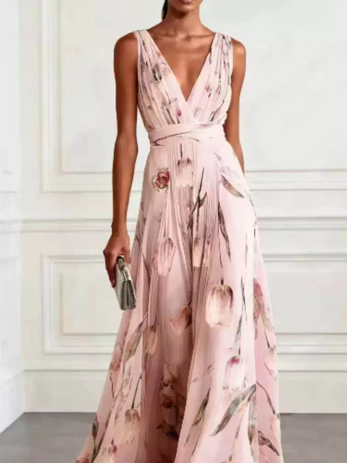 Plus Size Sleeveless Floral Maxi Dress