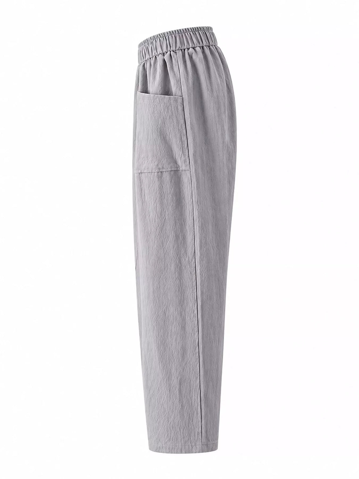 High-Waisted Elastic-Waist Harem Pants
