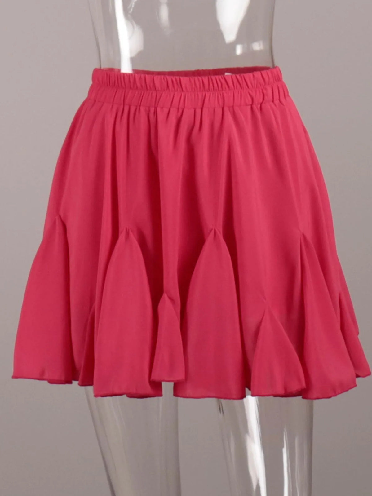 Ruffled-Hem Elastic Waist Skirt