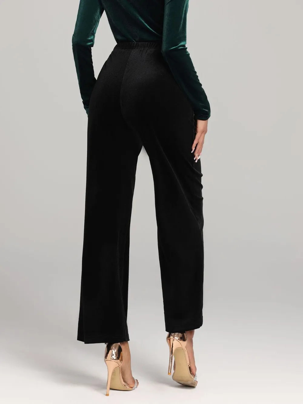 High Waist Wide Leg Pants in Black
