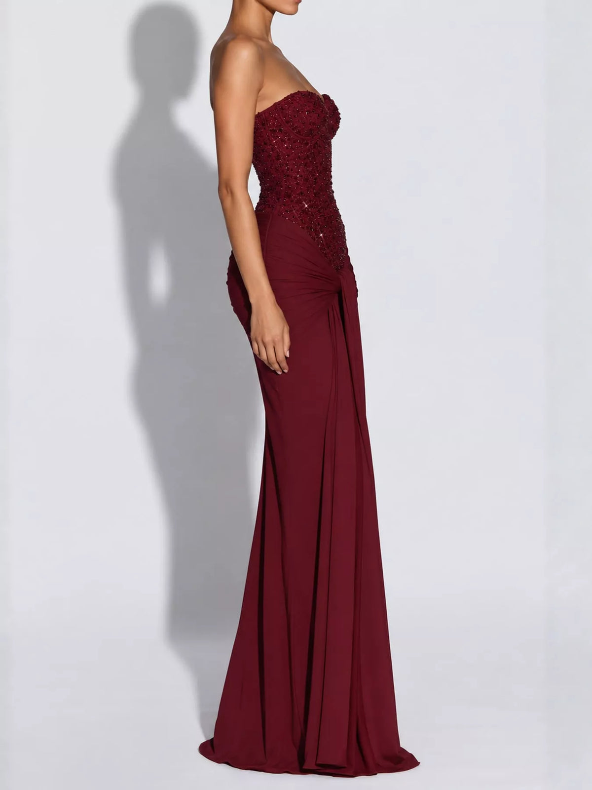Strapless Sequin Corset Maxi Dress