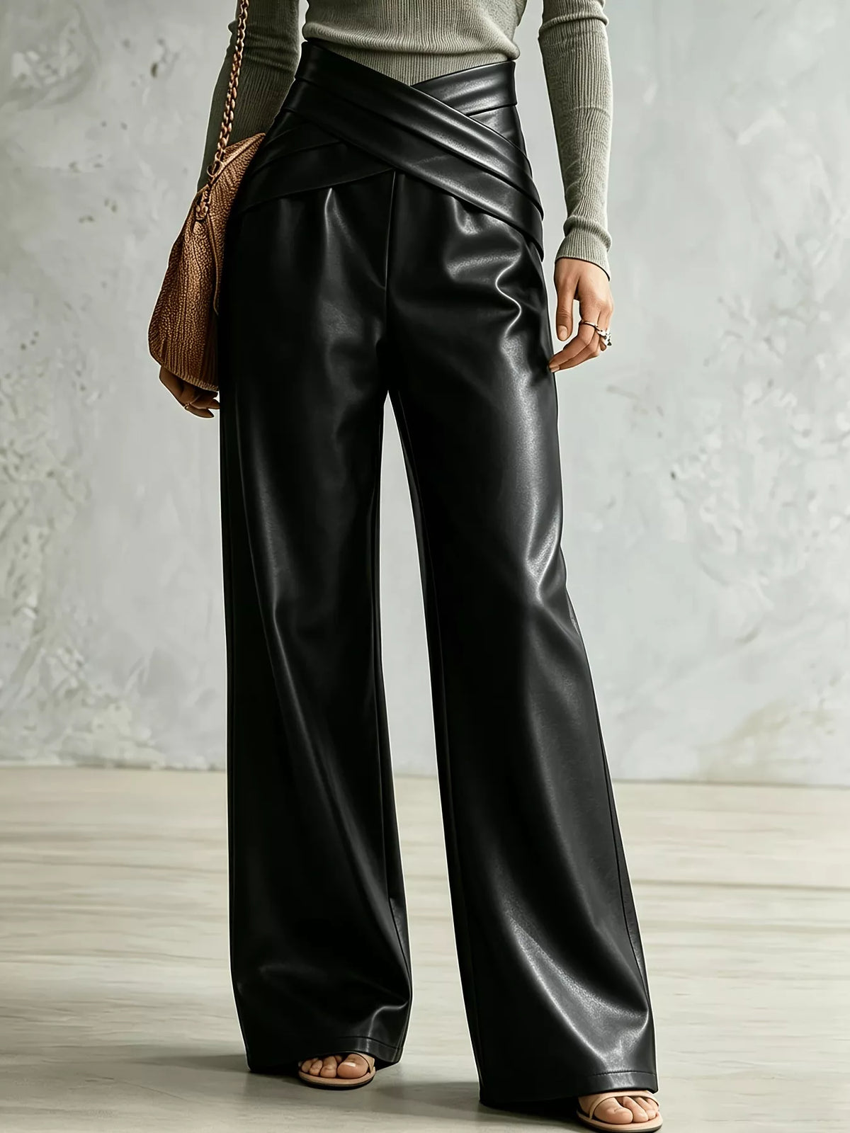 Criss-Cross Wide Leg Pants