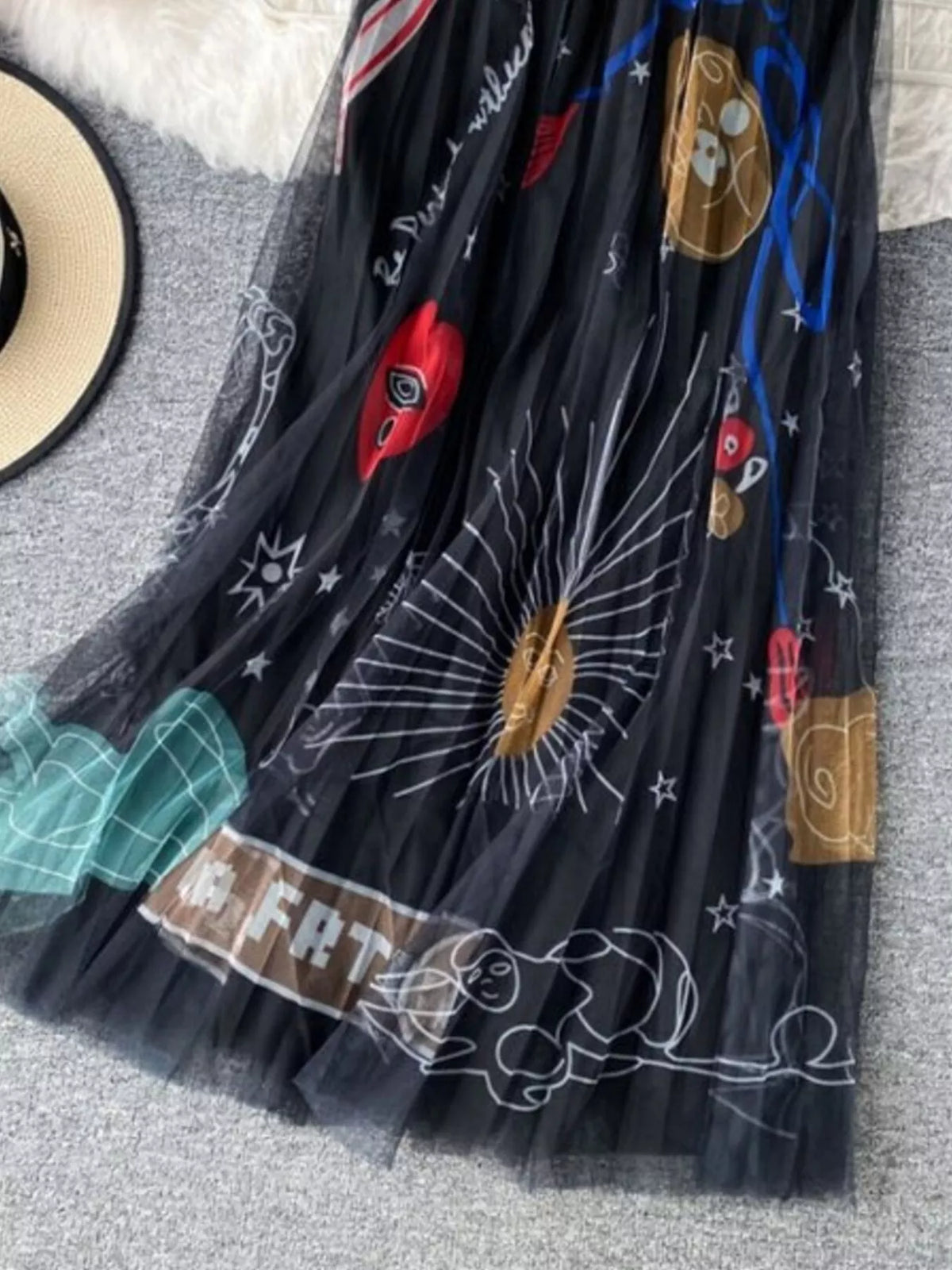 Layered Printed Tulle Skirt