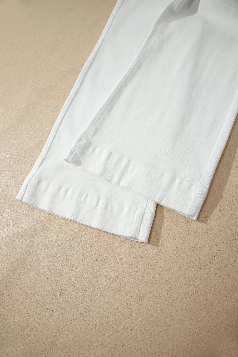 2-Button High-Waist Wide-Leg Jeans in White