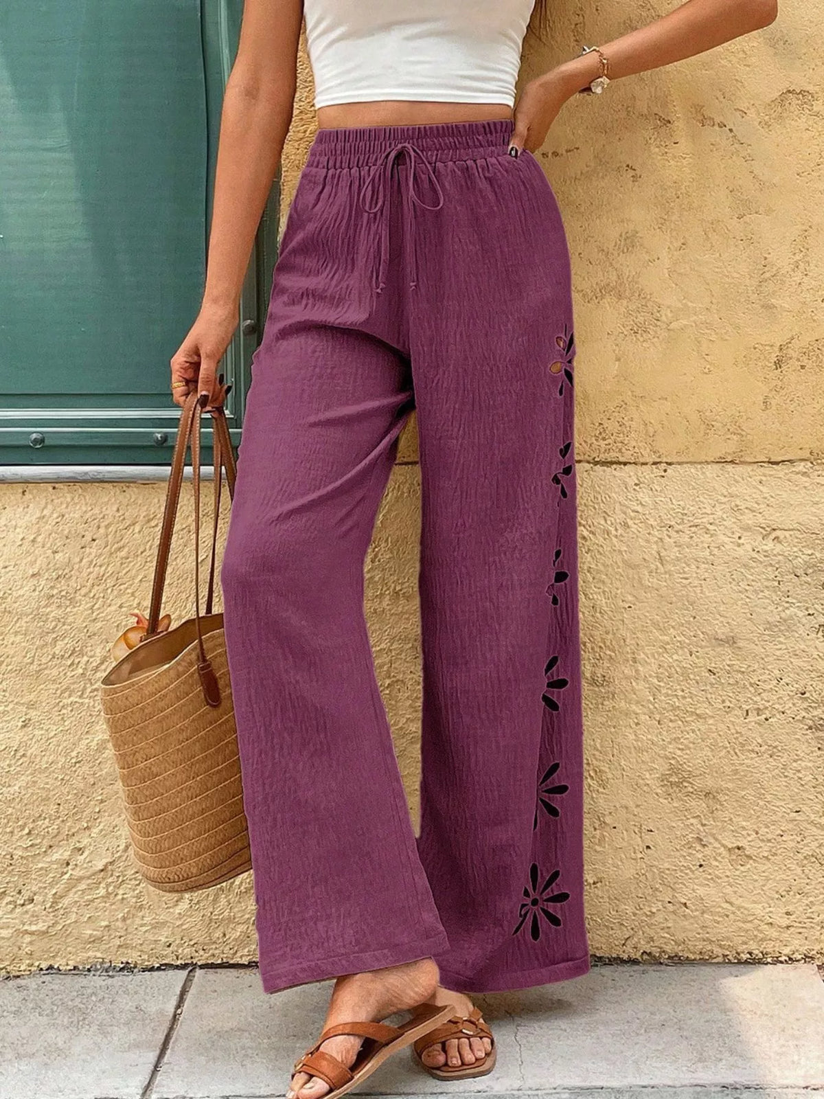 Cutout Wide Leg Pants