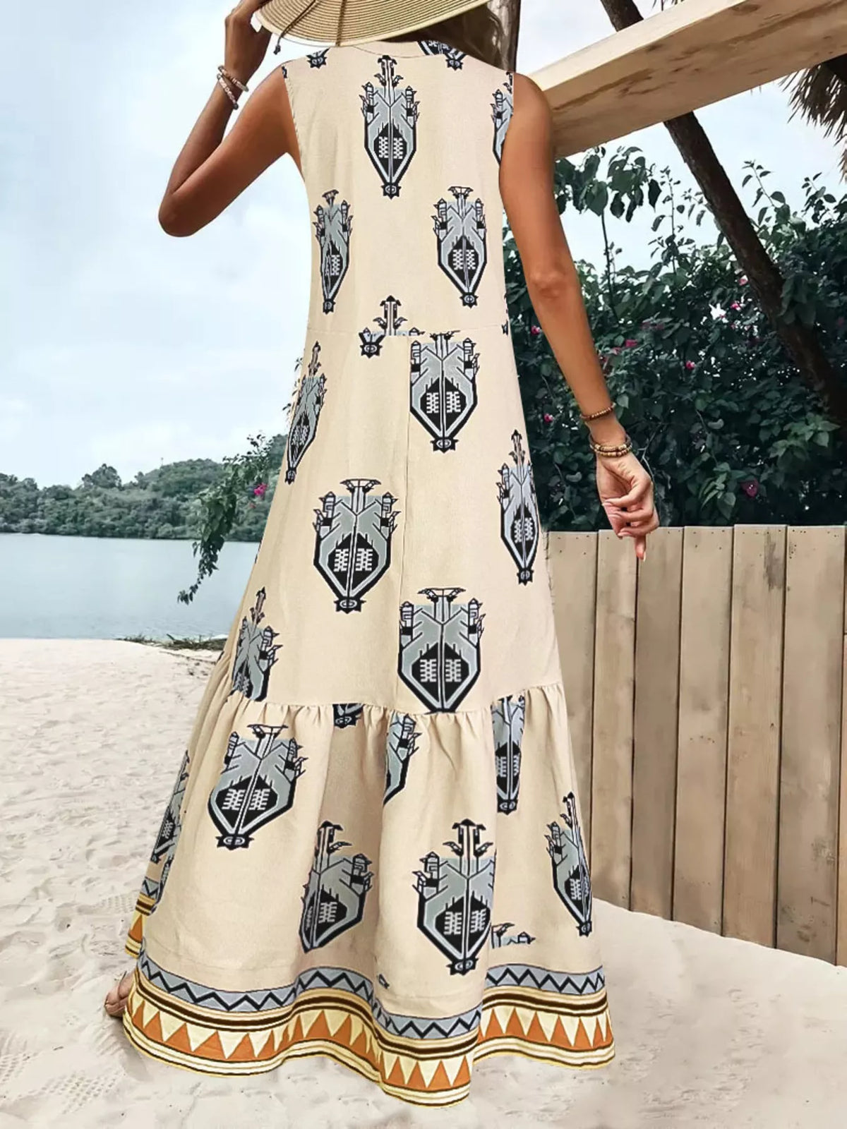 Printed Tiered Maxi Dress