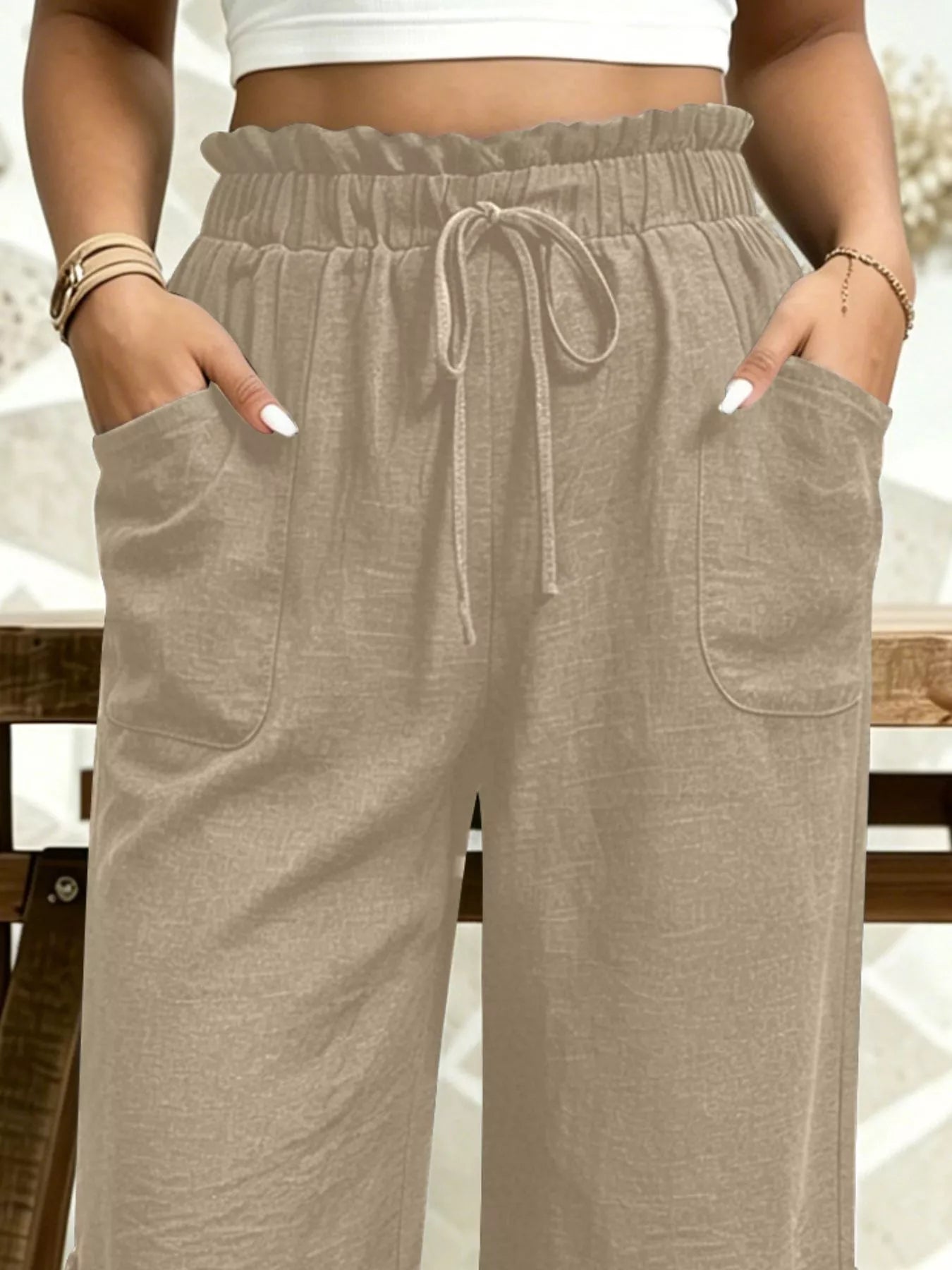 Paperbag Waist Drawstring Capris