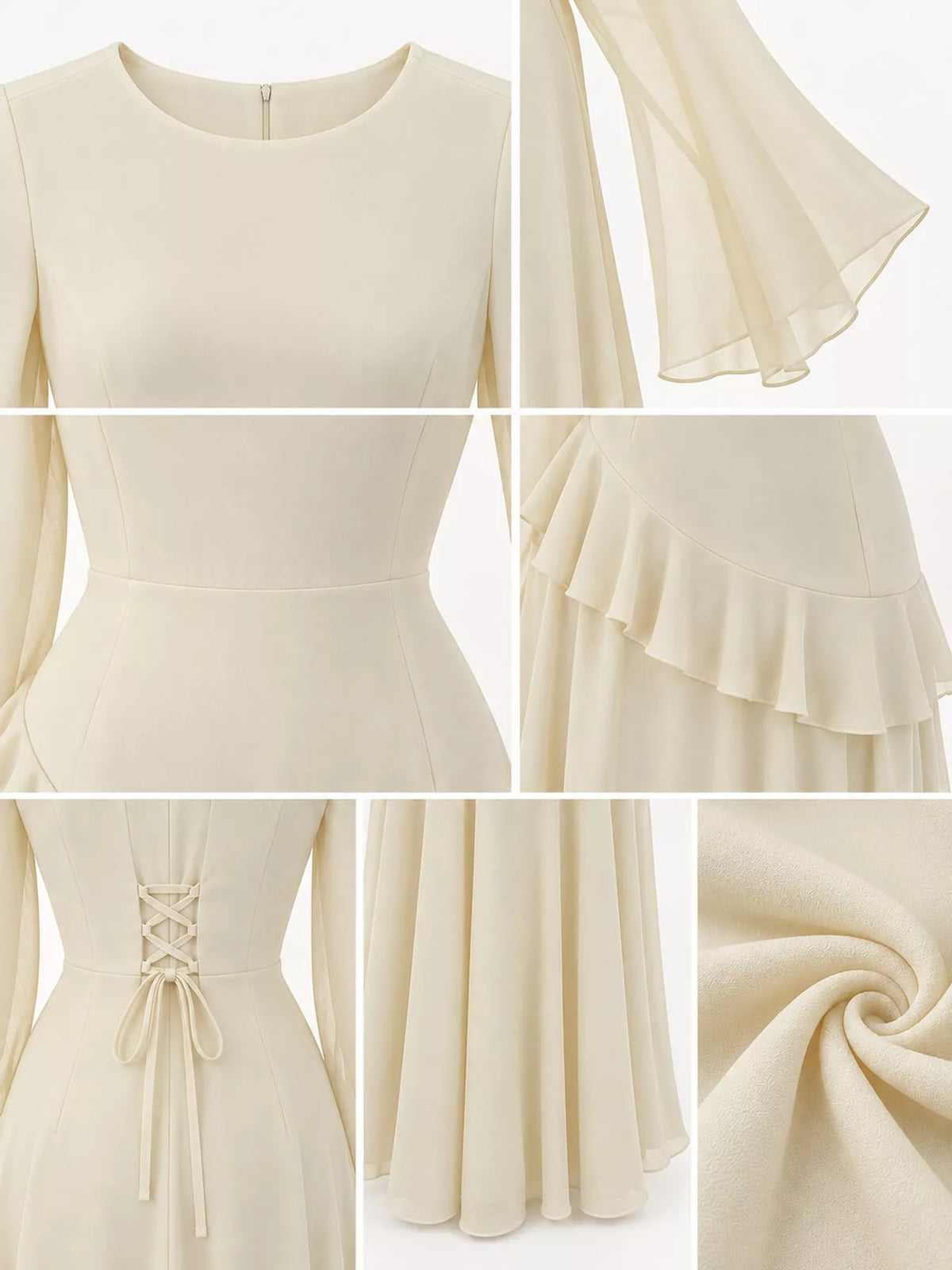 Ruffled Flare Sleeve Maxi Dress