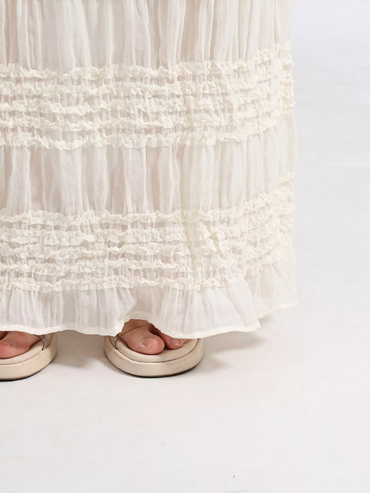 Backless Halter Maxi Dress in White