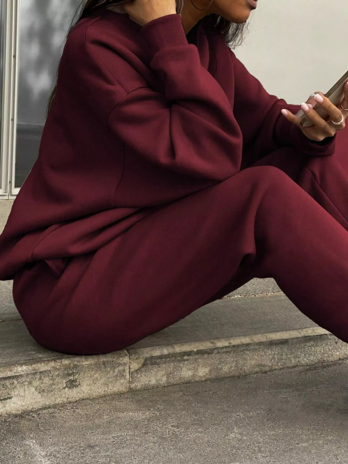 Half-Zip Sweatshirt and Joggers Set